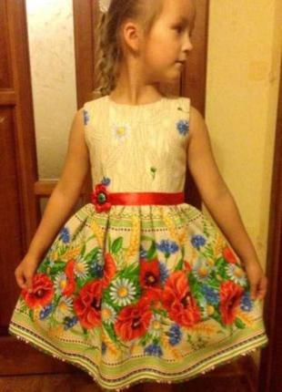 Платье маки в украинском стиле, платье вышиванка2 фото