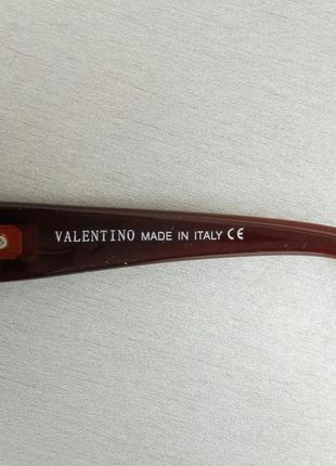 Valentino очки большие женские солнцезащитные коричневые с золотым логотипом6 фото