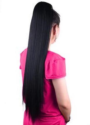 Длинные волосы хвост на гребне с лентами парик5 фото