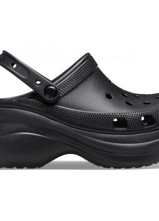 Новинка.кроксы на платформе crocs classic bae clog black {черные}2 фото