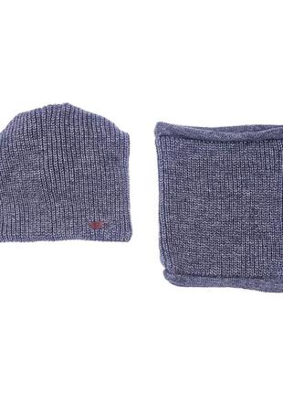 Набор шапка и снуд elf-kids (эльф-кидс) серый, размер 54-56