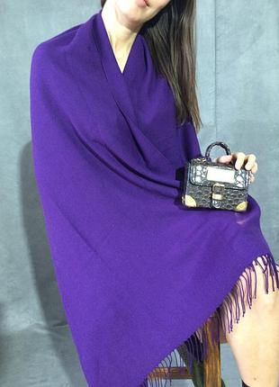 Кашемировый сиреневый палантин