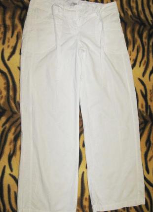 Лляні білі жіночі штани, лляні штани, прямі розм 8 42-442 фото