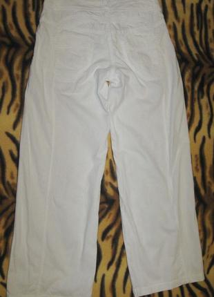 Льняные белые женские штаны, льняные брюки, прямые разм 8 42-444 фото