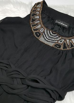 Черное оригинальное платье с бисером винтаж ретро8 фото