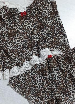 Пижама с леопардовым принтом от m&s/сексуальная пижама/леопардовый принт/пижама3 фото