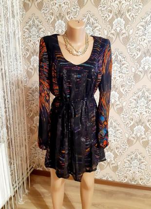 Фирменное платье лёгкое как шёлк орнамент принт anna scott