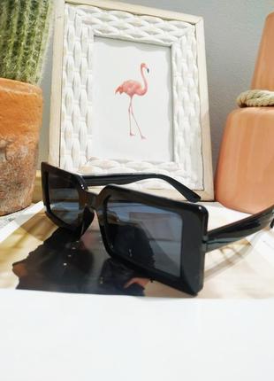 Черные очки тренд 2021 квадратные прямоугольные узкие ретро чорні окуляри9 фото