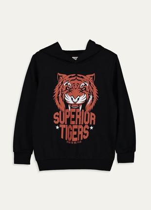 4-5 років 110 см фірмовий новий світшот кофта батник кенгуру з тигром lc waikiki вайкікі