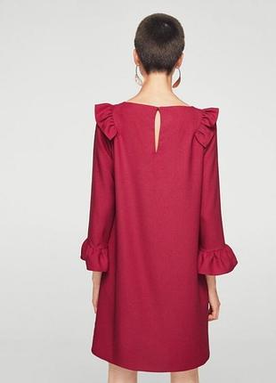 Красное платье с воланом mango 2