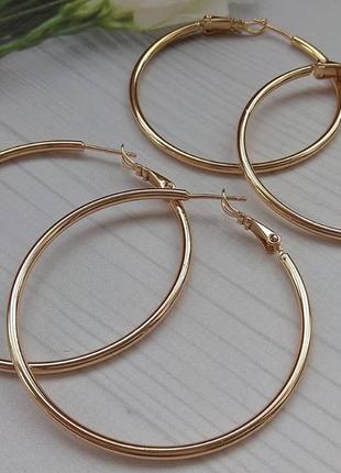 Серьги кольца xuping, медицинское золото, позолота,сережки4 фото
