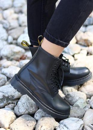 Dr. martens 1460 total black ботинки женские