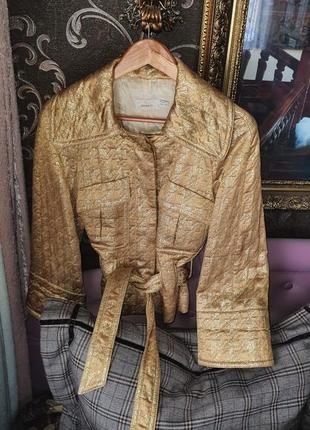 Pinko жакет из золотой парчи. размер 36 s