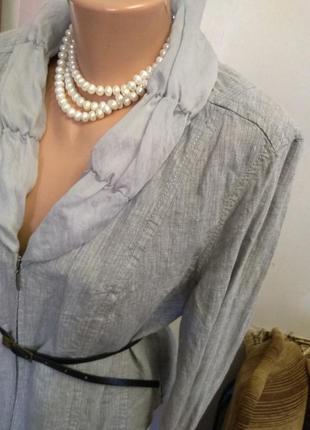 Льняная блуза, блузка рубаха ,4 фото