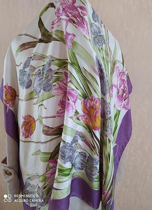 Роскошный шелковый платок saldarini. италия