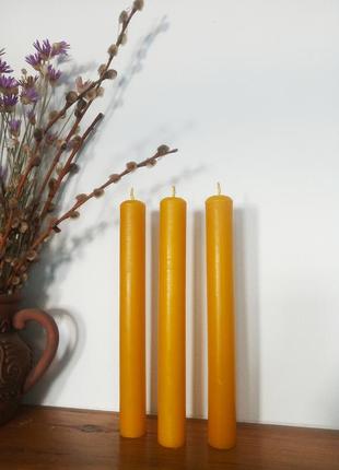 3 шт. великі свічки, натуральні з воску 22 см
