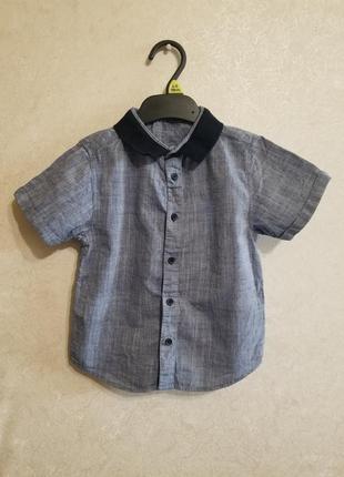 Джинсова сорочка з коротким рукавом 3-4 роки