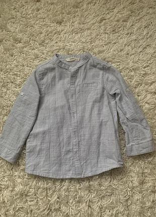 Рубашка для мальчика, рубашка  zara, рубашка стойка