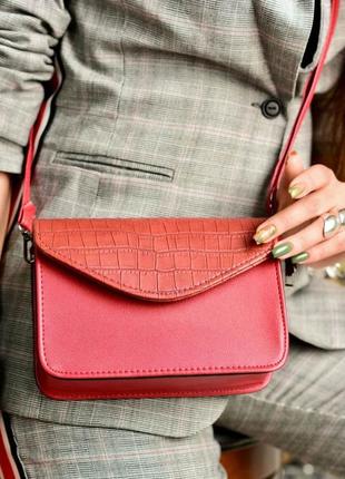 Жіноча сумка клатч бордова код 7-8009