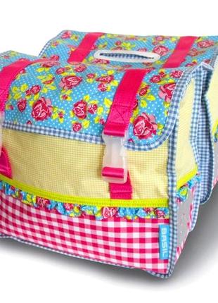 Велосипедная сумка jasmin rosa с цветочный принт double pannier rose colourmix 20l basil2 фото