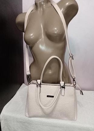 Сумка нежно розовая много карманов