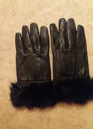 Перчатки женские кожаные