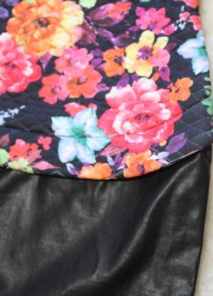 Сукня зі шкірзамом імітація спідниці6 фото