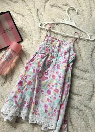 Фирменный сарафан с кожаной лейбой  h.n.y vintage 5/6 лет