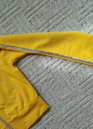 Олімпійка, натуральна бавовна, бавовняна кофта для занять спротом, красива толстовка, жовта олімпійка з капюшоном8 фото