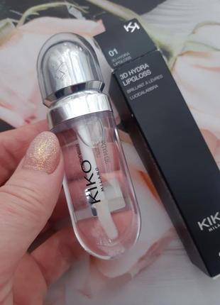 Прозорий блиск kiko milano 01, блиск кіко 01