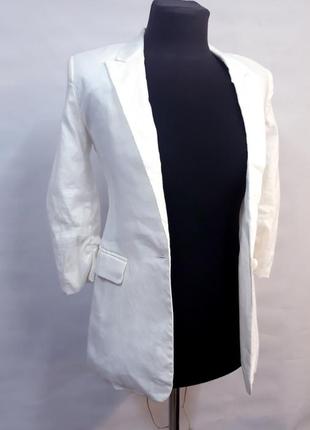 Білий піджак маленький розмір xs only, льон в складі.