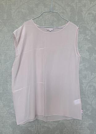 Шелковый топ блуза асимметричного кроя бренда didi, 100% шелк, размер l.