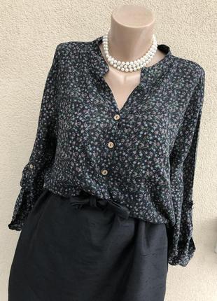 Штапельная блуза,рубашка,цветочный принт,деревенский,этно бохо стиль