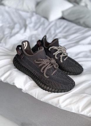 Кросівки yeezy 350 v2 black reflective laces  кроссовки