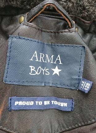 Куртка пилот бомбер на мальчика кожаная arma boys 122/1283 фото