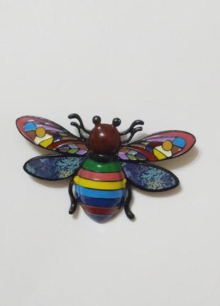 Брошь крупная цветная пчела ( насекомое)