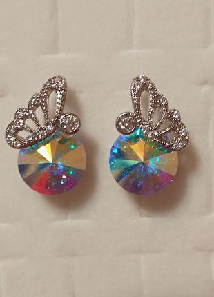 Сережки з кристалом swarovski