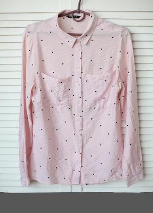 Натуральная базовая рубашка шелковистая пудровая роза