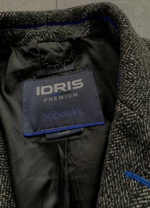 Мужское шерстяное пальто idris premuim x superdry6 фото