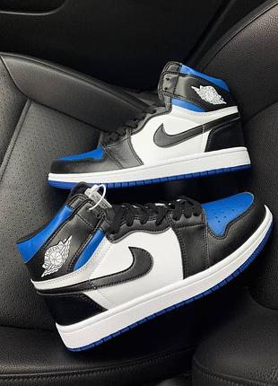 Мужские кроссовки nike air jordan 1 white royal