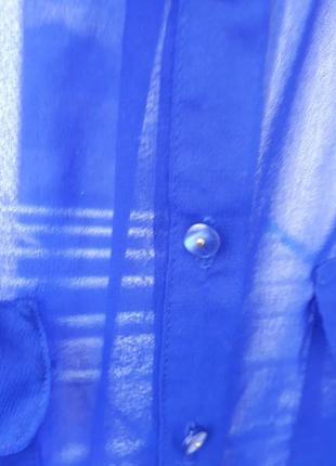 Блуза синяя шифоновая4 фото
