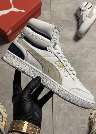 Puma 🆕мужские кроссовки🆕белые, кожаные, высокие пума🆕білі чоловічі кросівки🆕40-45