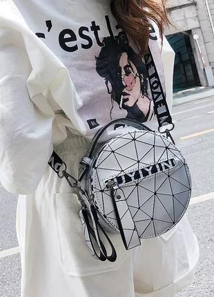 Круглая сумка с геометрическим узором🔥5 фото