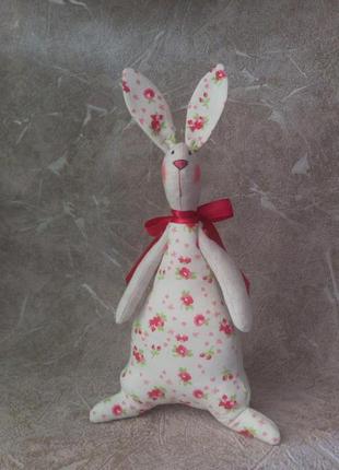Текстильна інтер'єрна іграшка кролик зайчик тільда, ручна робота