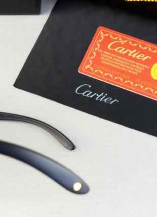 Окуляри в стилі cartier чоловічі чоловічі сонцезахисні фіолетово-сині дзеркальні4 фото