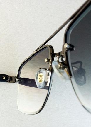 Окуляри в стилі cartier чоловічі чоловічі сонцезахисні фіолетово-сині дзеркальні8 фото