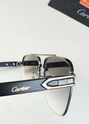 Очки в стиле cartier мужские мужские солнцезащитные фиолетово синие зеркальные9 фото