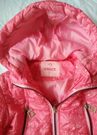 Курточка демисезоная рожева 116-128 див. чоботи гумові утеплені 19-20 див.4 фото