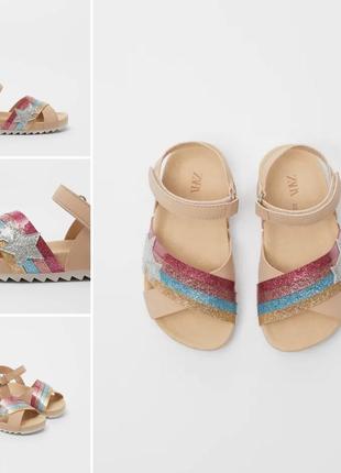 Босоножки «звёзды» zara для девочки, размер 21(12,9см)