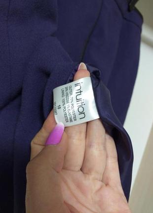 Фиолетовая юбка с кожаными вставками6 фото